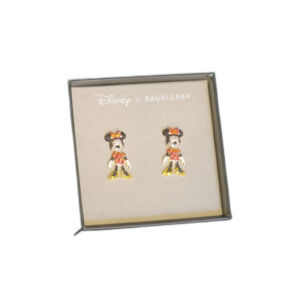 Disney x BaubleBar Minnie Mouse Rhinestone Pavé Stud Earrings Gold‑Tone Rare